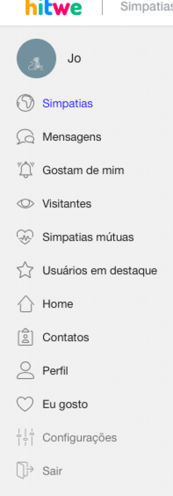 remover deletar apagar eliminar excluir conta perfil do hitwe brazil Portugal  passo 2